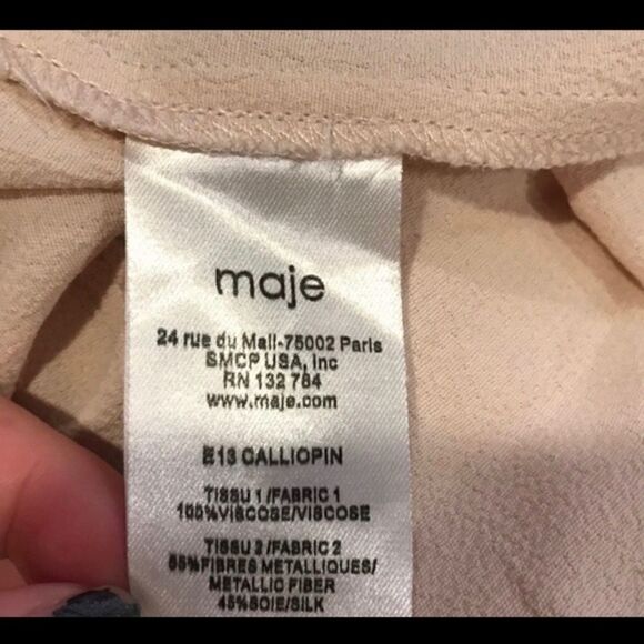 MAJE CALLIOPIN DELICATE STRAP CREPE SHIFT DRESS - Picture 7 of 7